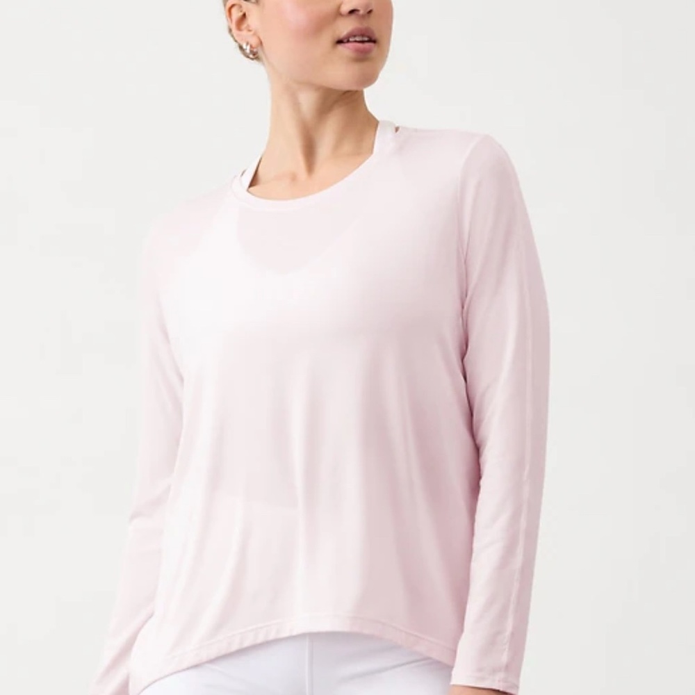 Athleta Pink Long Sleeve Relaxed T-Shirt